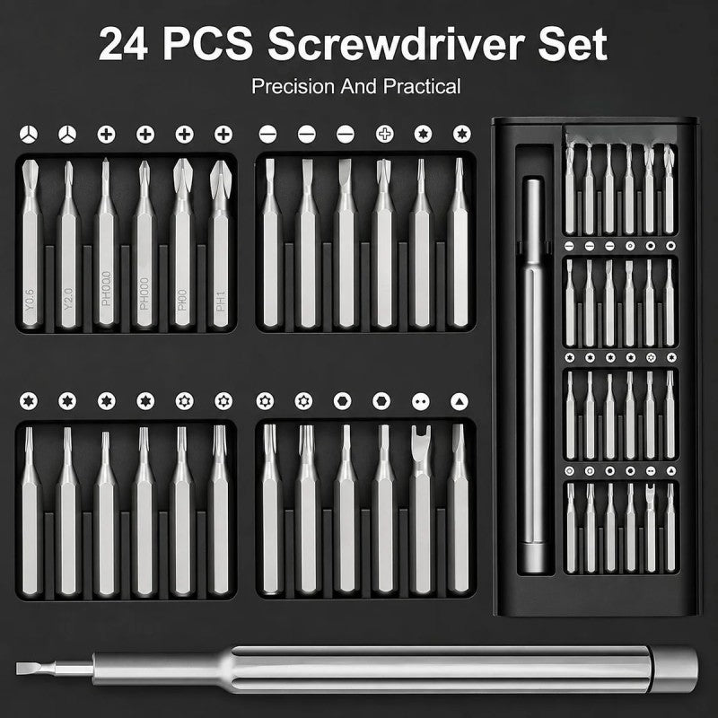 Professional 24-in-1 Precision Screwdriver Kit – Multifunctional Repair Tool Set