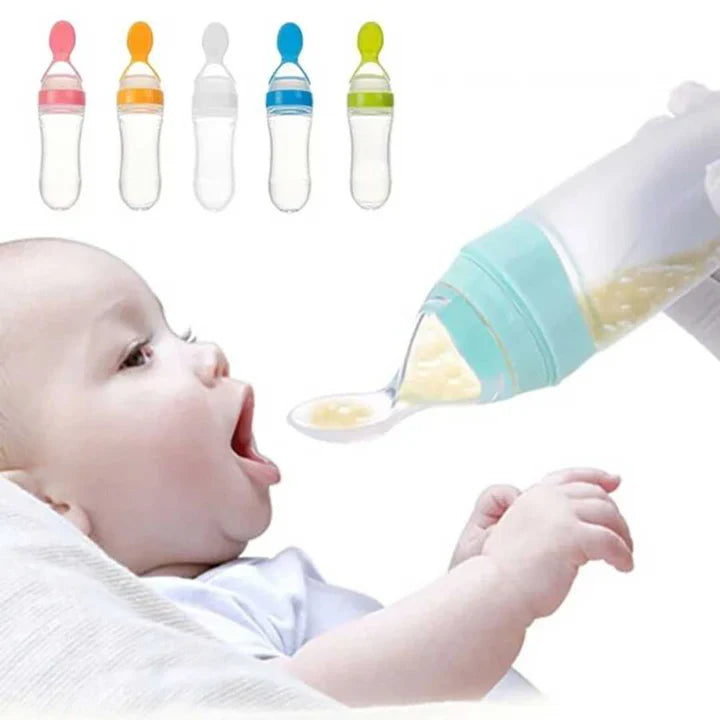 Baby Silicone Spoon Feeder – Soft Tip – Ideal for Cerelac & Purees