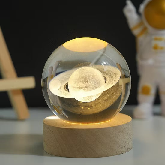 3D Crystal Ball Night Light – LED Desktop Decoration Lamp for Home & Office | Premium Quality