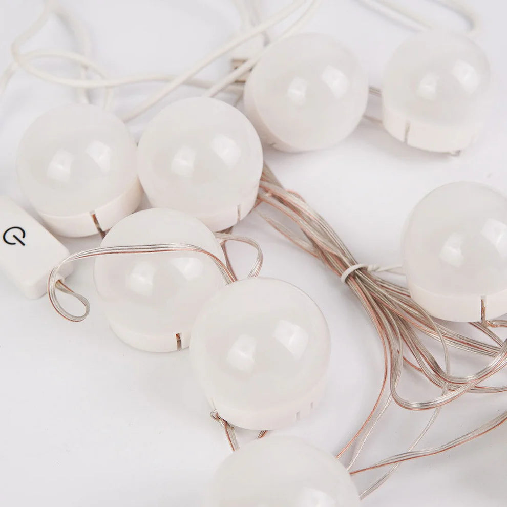 10 Bulb Vanity Mirror Light – USB Operated LED Makeup Lights with 3 Modes (Box Packed)