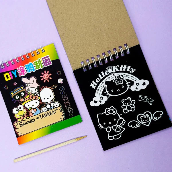 Sanrio Scratch Painting Magic Book – Creative Kids DIY Art Activity with Cartoon Characters