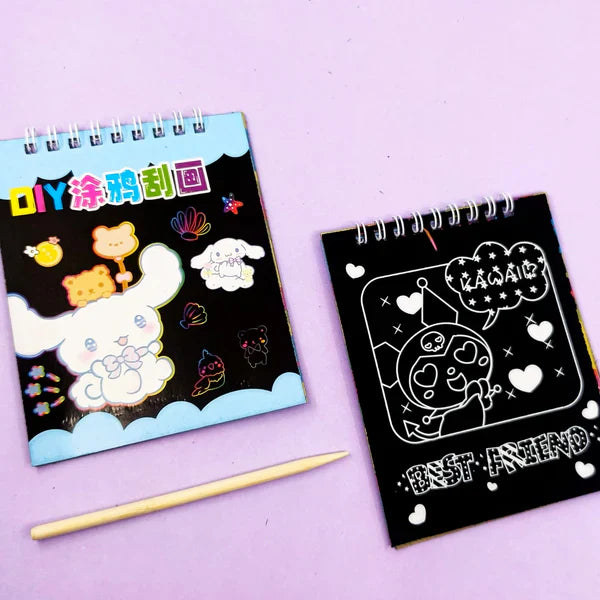 Sanrio Scratch Painting Magic Book – Creative Kids DIY Art Activity with Cartoon Characters