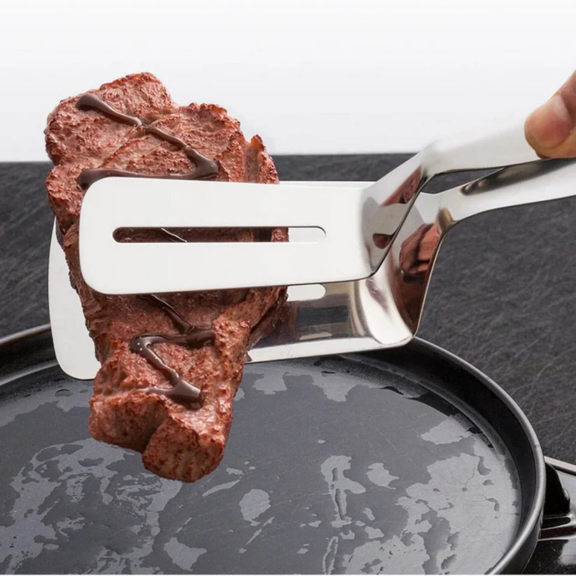 Stainless Steel Frying Spatula & Kitchen Serving Tong – Double-Sided Heat Resistant Cooking Tool