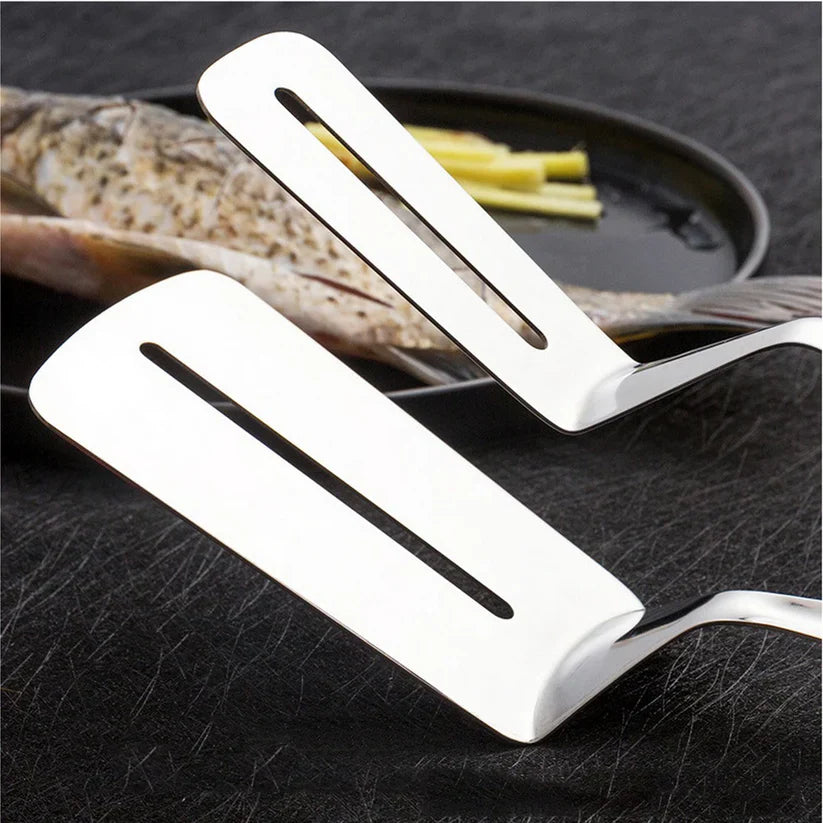Stainless Steel Frying Spatula & Kitchen Serving Tong – Double-Sided Heat Resistant Cooking Tool
