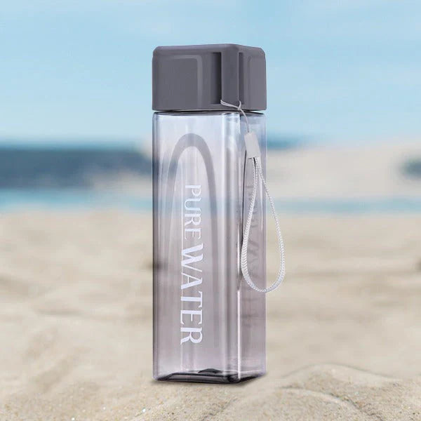 Square Design Plastic Water Bottle – Leakproof & Travel Friendly
