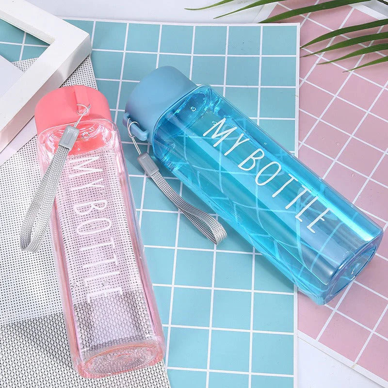 Square Design Plastic Water Bottle – Leakproof & Travel Friendly