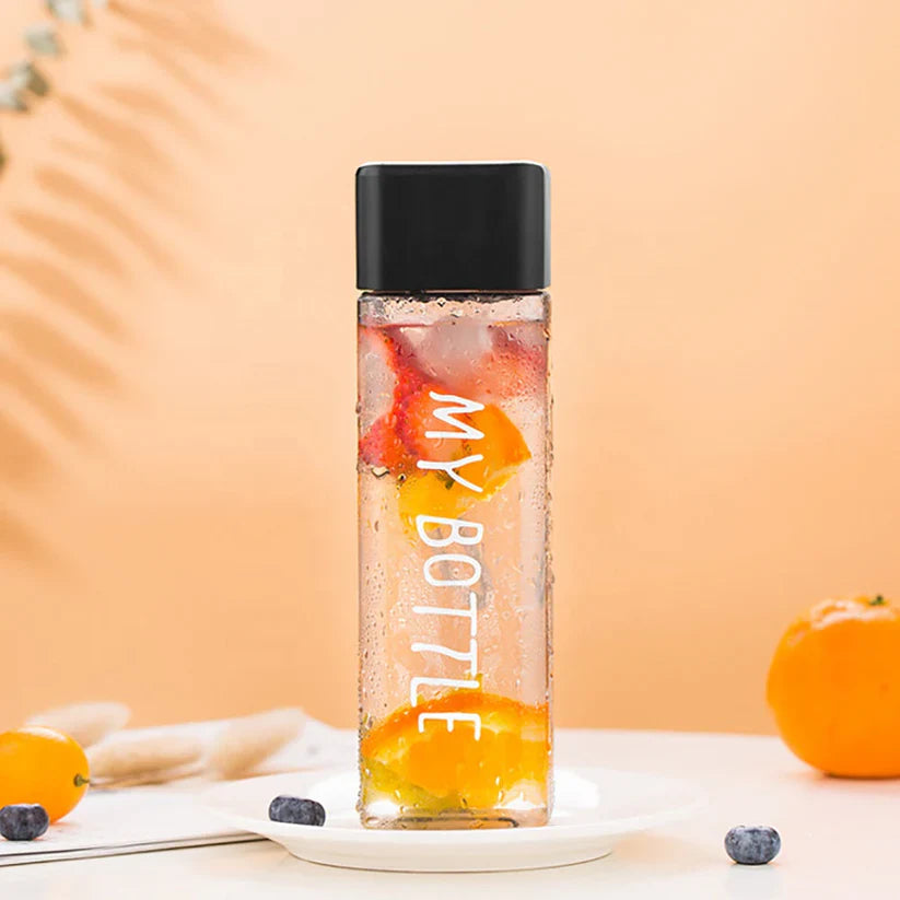 Square Design Plastic Water Bottle – Leakproof & Travel Friendly