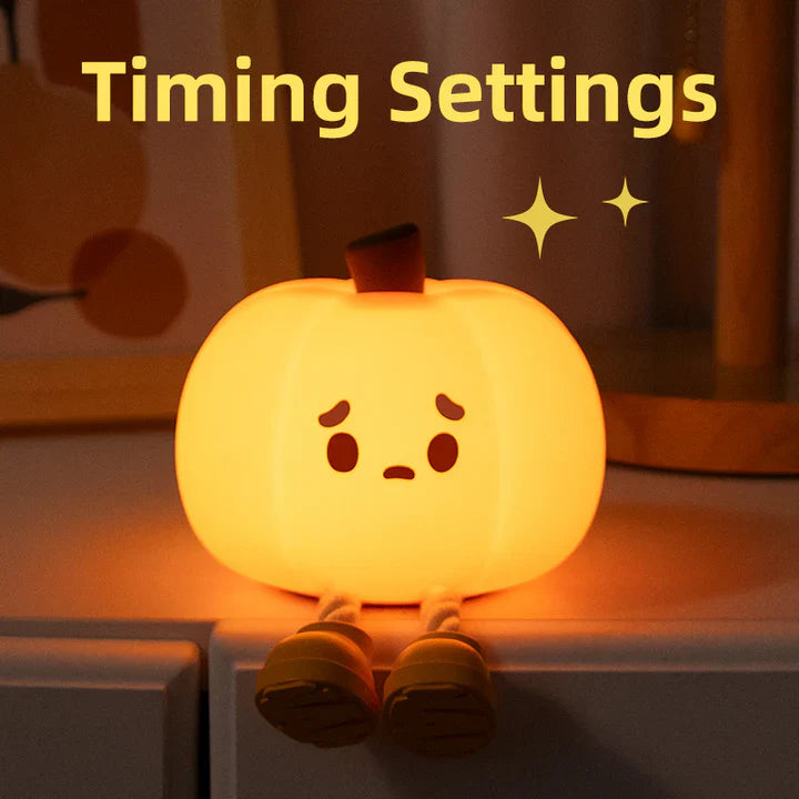 Pumpkin Silicone Pat Lamp – Relaxing Touch Light with Sleep Timer & 3 Brightness Levels