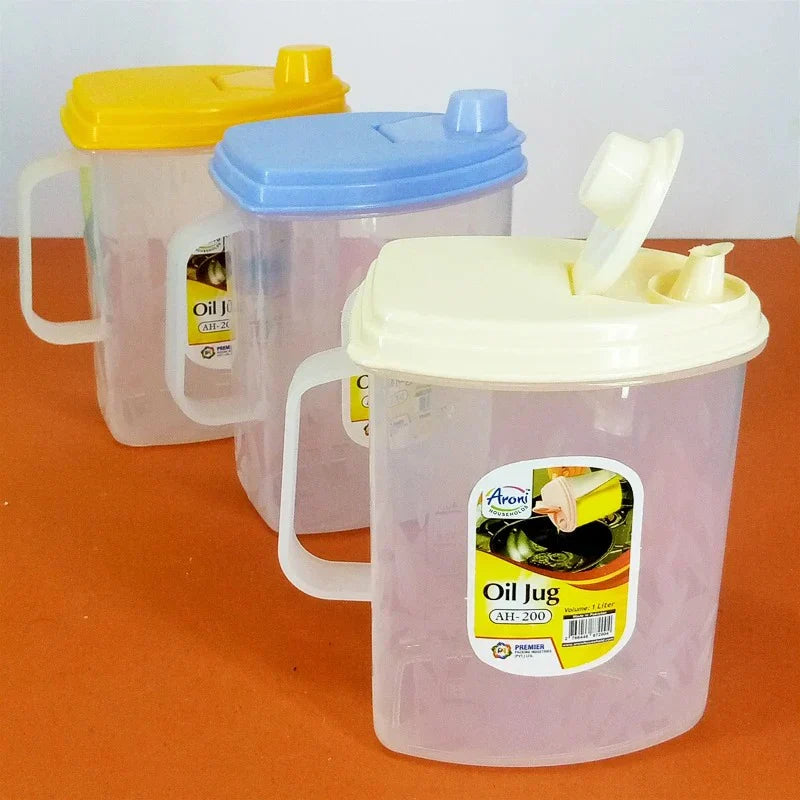 Premium Quality 1 Litre Plastic Oil Jug for Kitchen Cooking Oil Storage