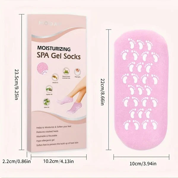Foot Spa Gel Moisturizing Socks – Anti-Crack Silicone Foot Protector & Reusable Pedicure Care Sock