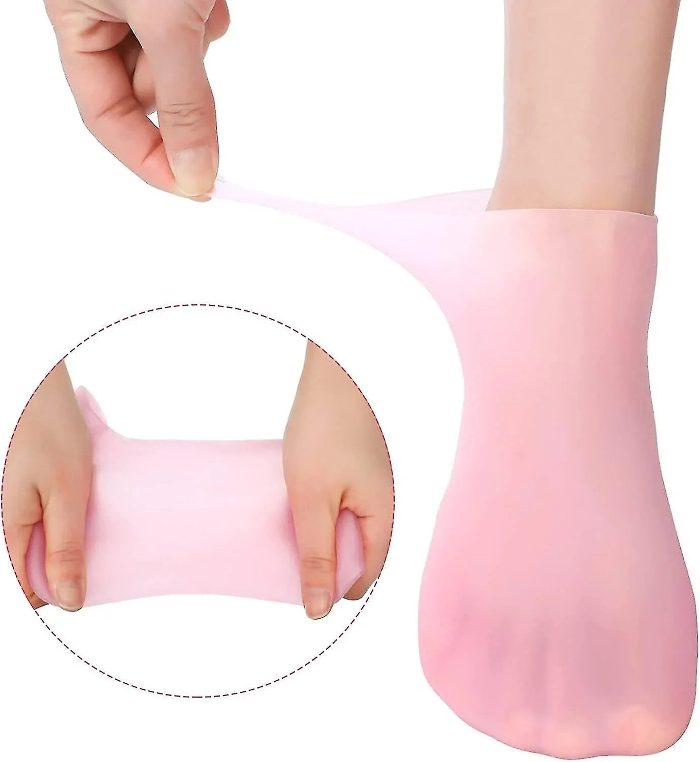 Silicone Gel Moisturizing Sock – Foot Care Pedicure Socks for Dry Cracked Heels & Softening Rough Skin