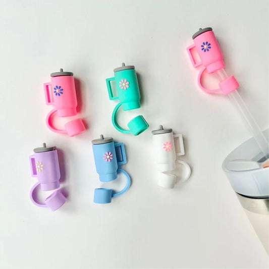 Silicone Stanley Tumbler Straw Topper Cap – Reusable Anti-Dust Straw Cover for Cups & Tumblers