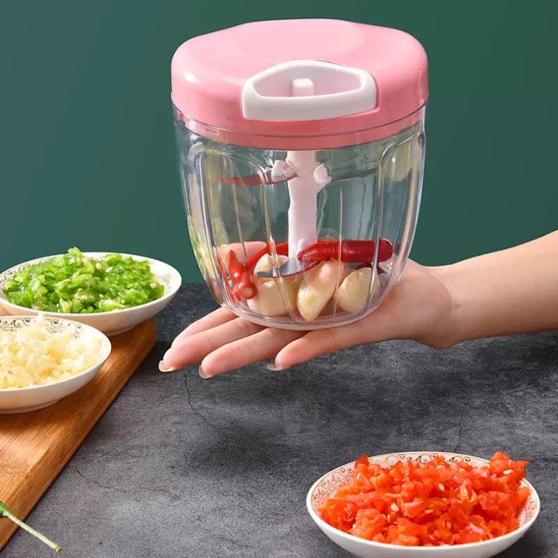 Large Size 900ML Hand-Pull Manual Chopper & Masher – Multifunctional Portable Food Processor