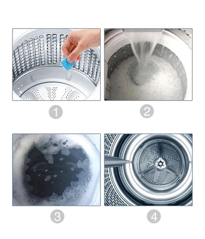 12 Pcs Washing Machine Cleaner Effervescent Tablets – Deep Cleaning Descaler & Deodorizer