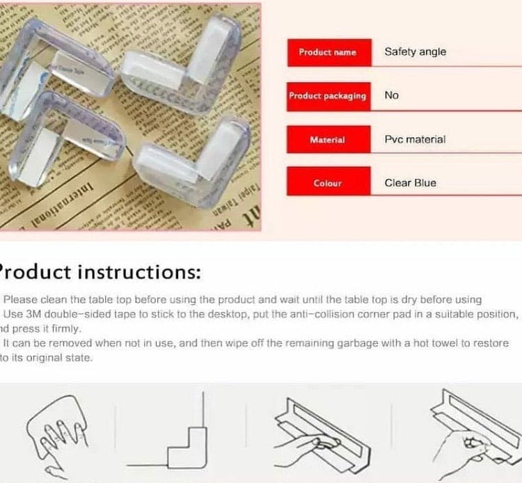 Set of 4 Baby Silicone Table Corner Protectors – Safety Bumper Guards