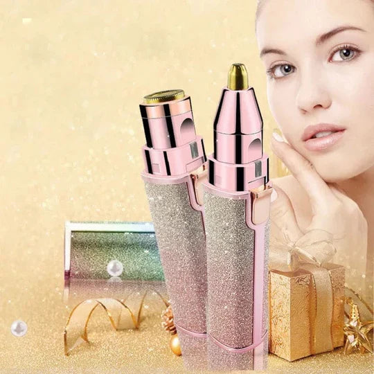 Premium Quality 2 in 1 Electric Eyebrow Trimmer and Rechargeable Hair Remover with LED Light