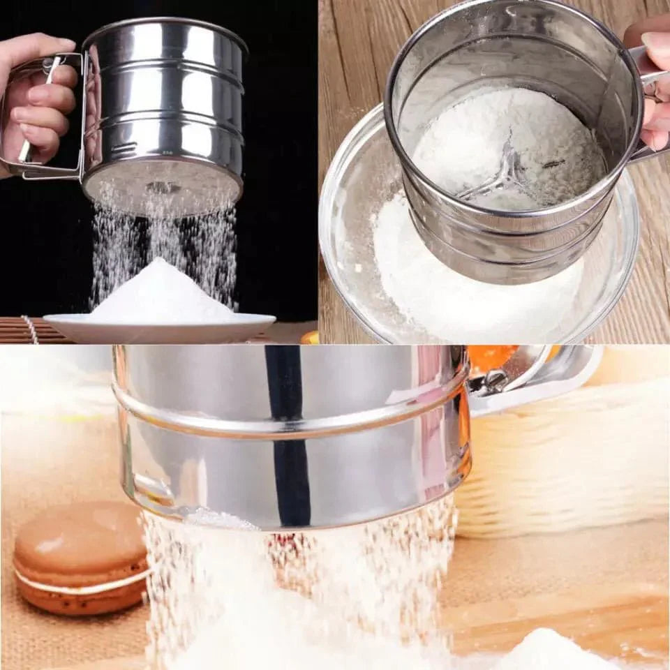 Stainless Steel Flour Sieve – Handheld Cup Strainer