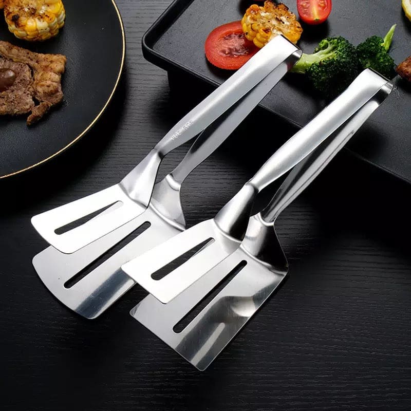 Stainless Steel Frying Spatula & Kitchen Serving Tong – Double-Sided Heat Resistant Cooking Tool