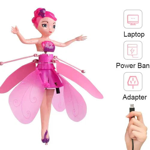 Flying Fairy Doll – Magical Princess Sky Dancer with Sensor & Hand Control, Light-Up Flying Doll for Kids