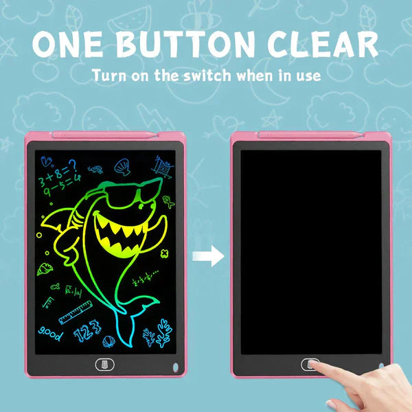 Large 12-Inch LCD Colorful Writing Tablet for Kids – Reusable Drawing & Learning Board