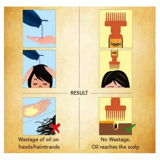 Oil Bottle With Comb – Anti-Dandruff & Anti-Lice Scalp Massager