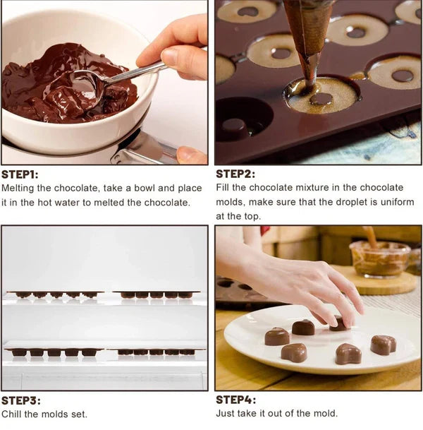 Silicone Chocolate Mold – Flexible & Non-Stick Baking Tray (Random Designs)