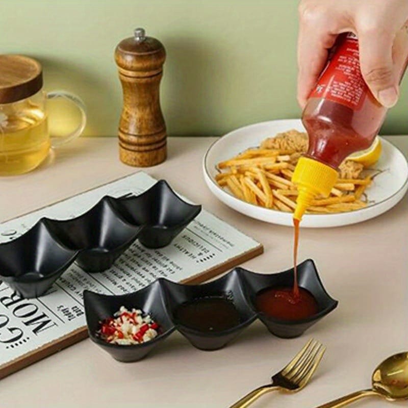 3-Compartment Dipping Sauce Dish – Durable & Multi-Purpose Condiment Server
