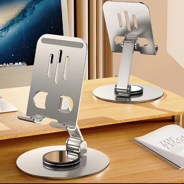 360° Rotating Metal Mobile Phone Stand – Adjustable Desktop Holder