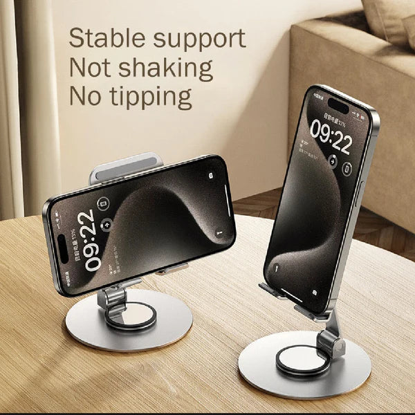 360° Rotating Metal Mobile Phone Stand – Adjustable Desktop Holder