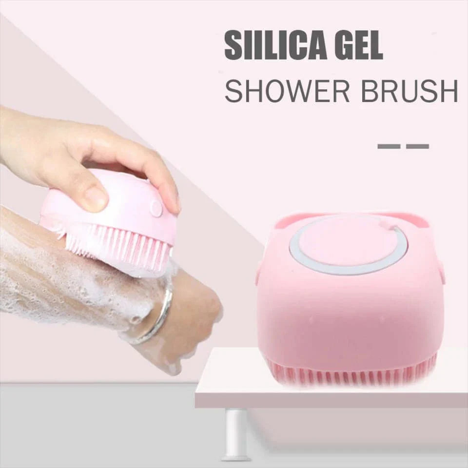 Silicone Soft Bath Body Brush with Shampoo Dispenser – Gentle & Easy Shower Scrubbing